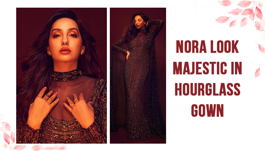 Nora Fatehi Sets the Temperature in Copper Brown Gown