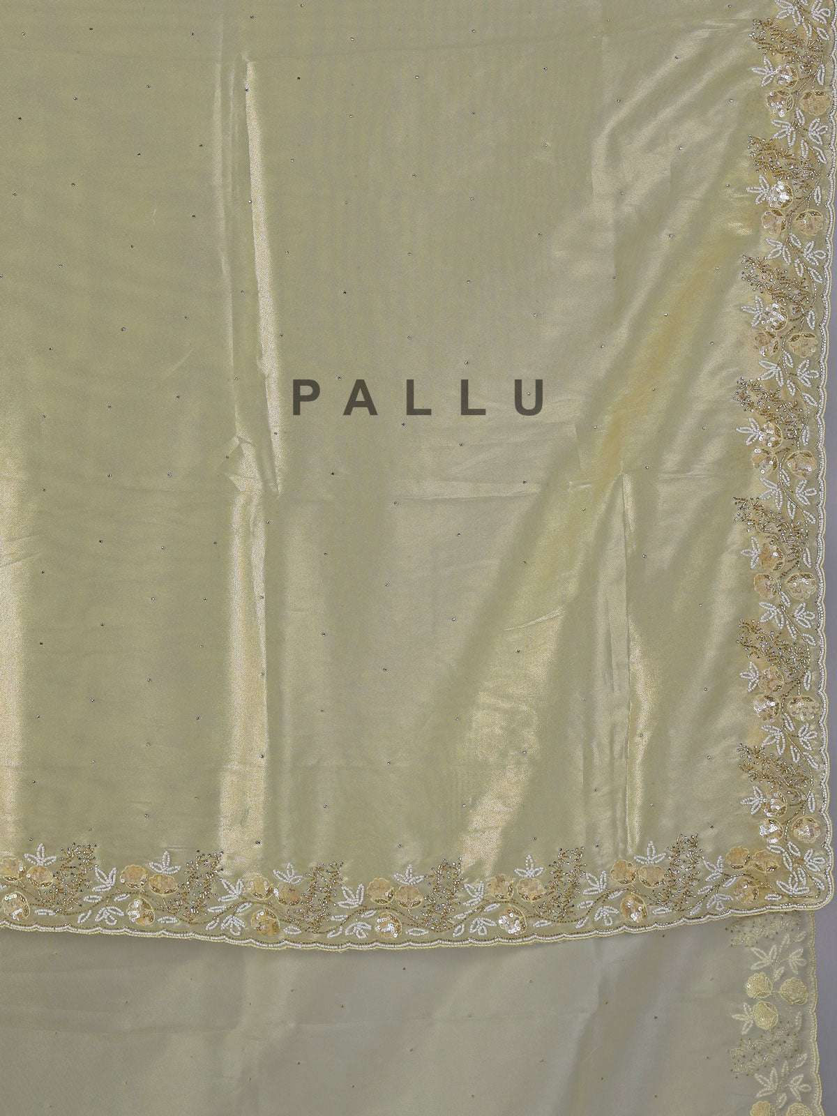 Yellow tissue silk haldi wedding saree