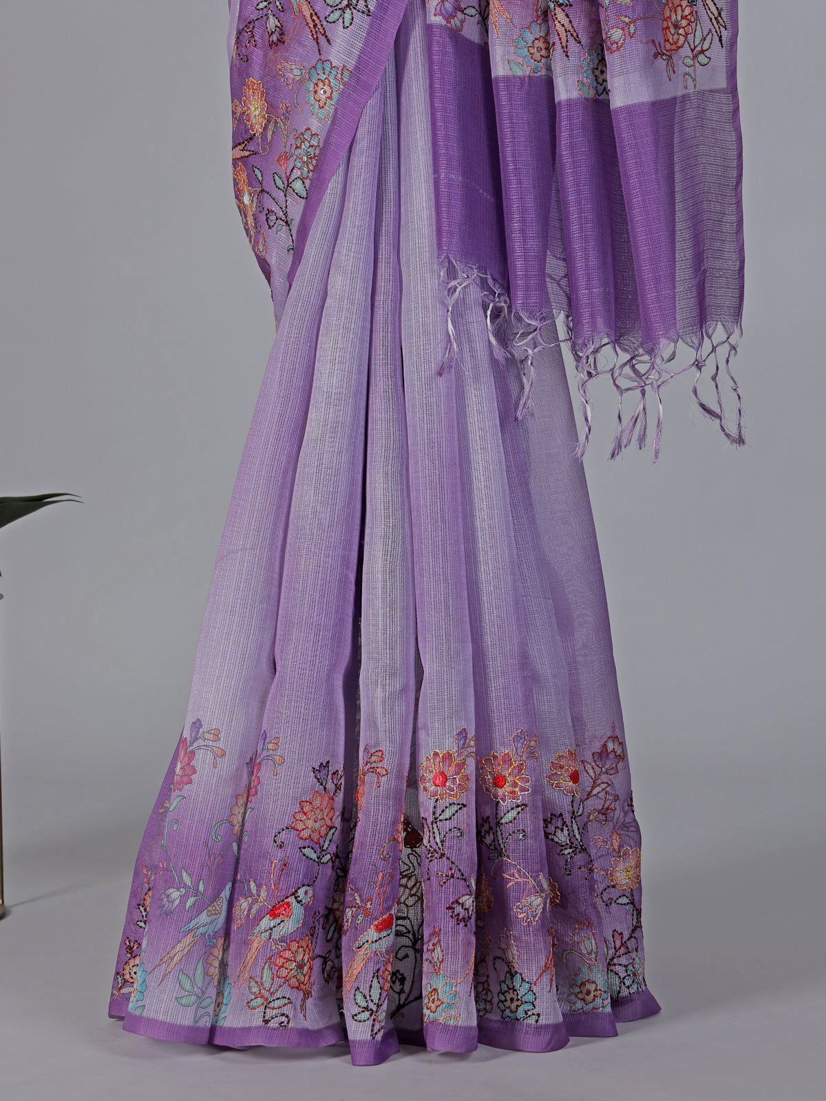 Purple shaded art cotton saree