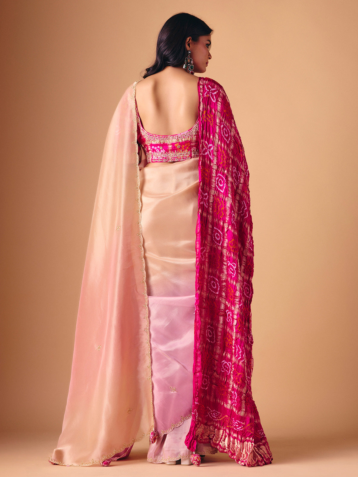 Lavender purple shaded tissue silk designer saree