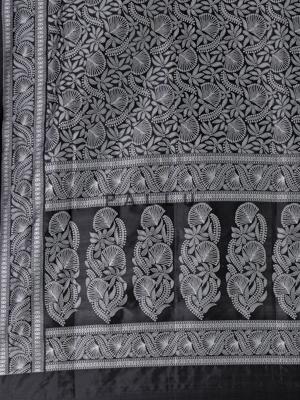 Black thread work banarasi silk saree