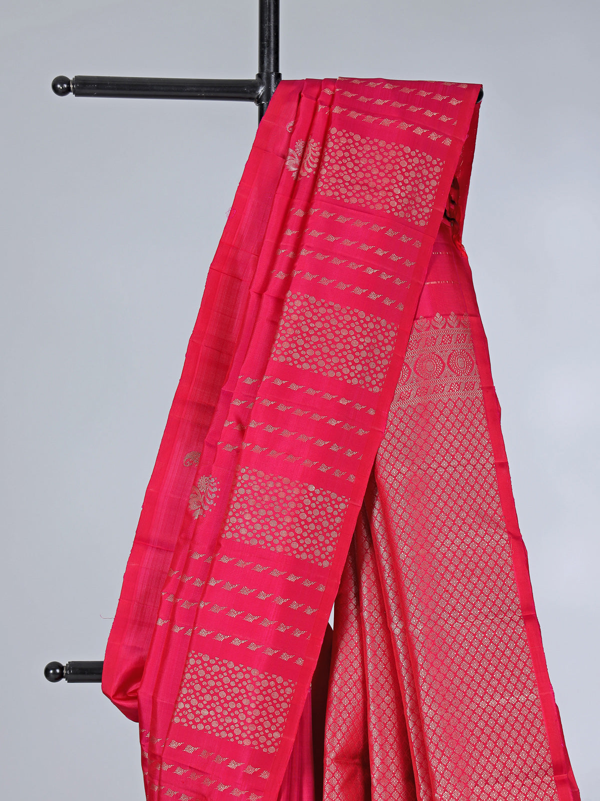 Rani pink art silk zari festive wear saree