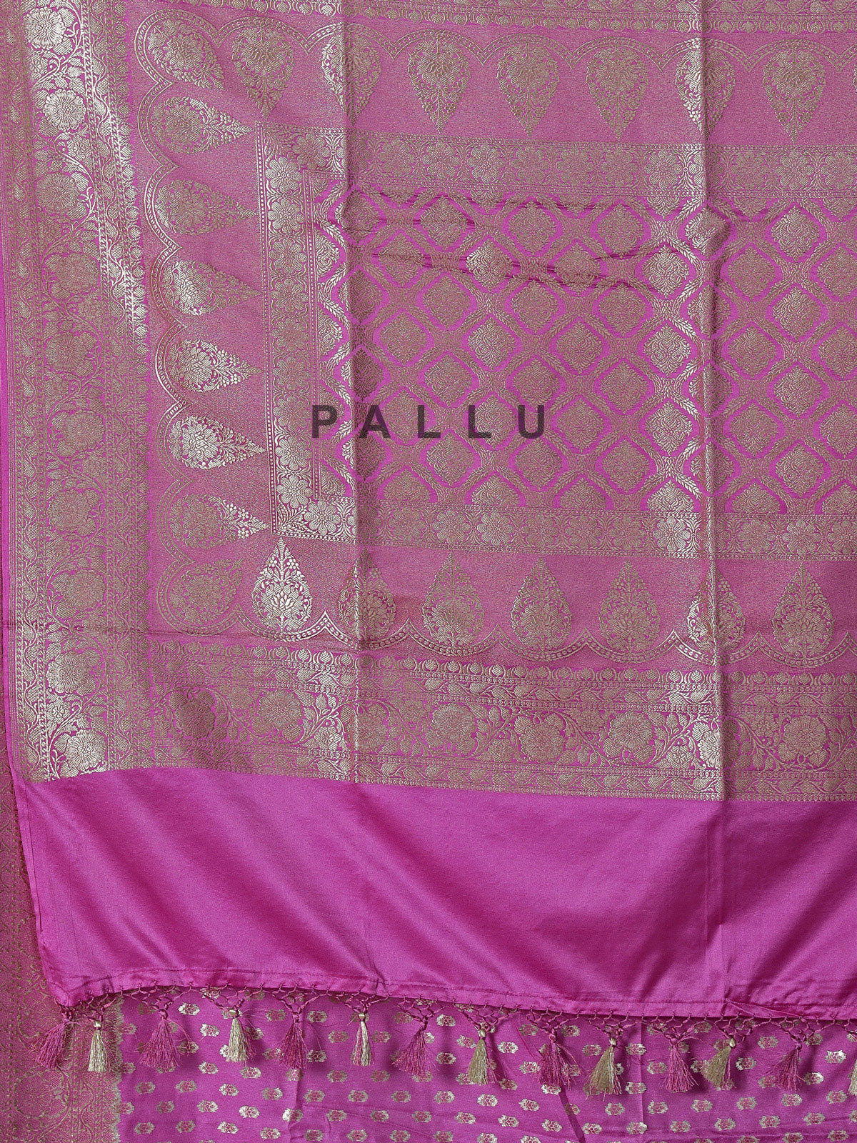 Lavender purple zari work semi silk saree