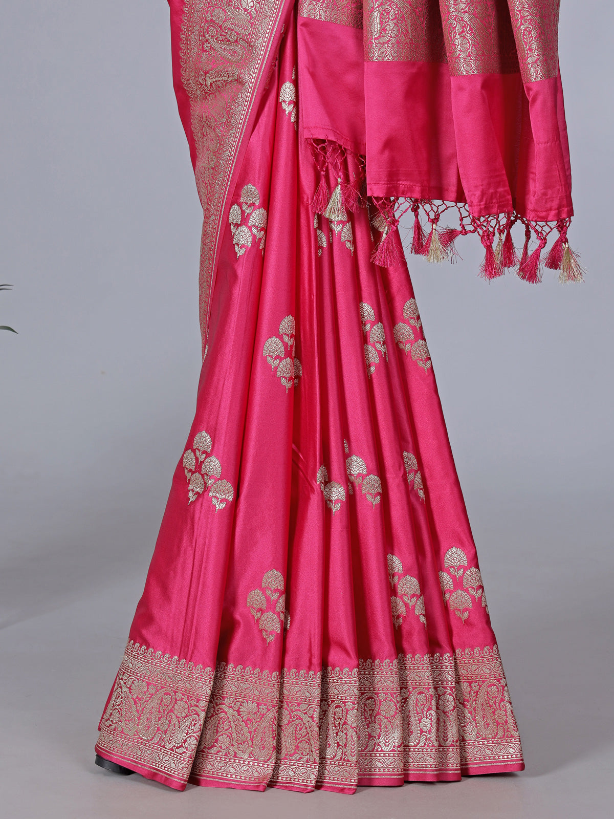 Magenta art silk zari work festive saree