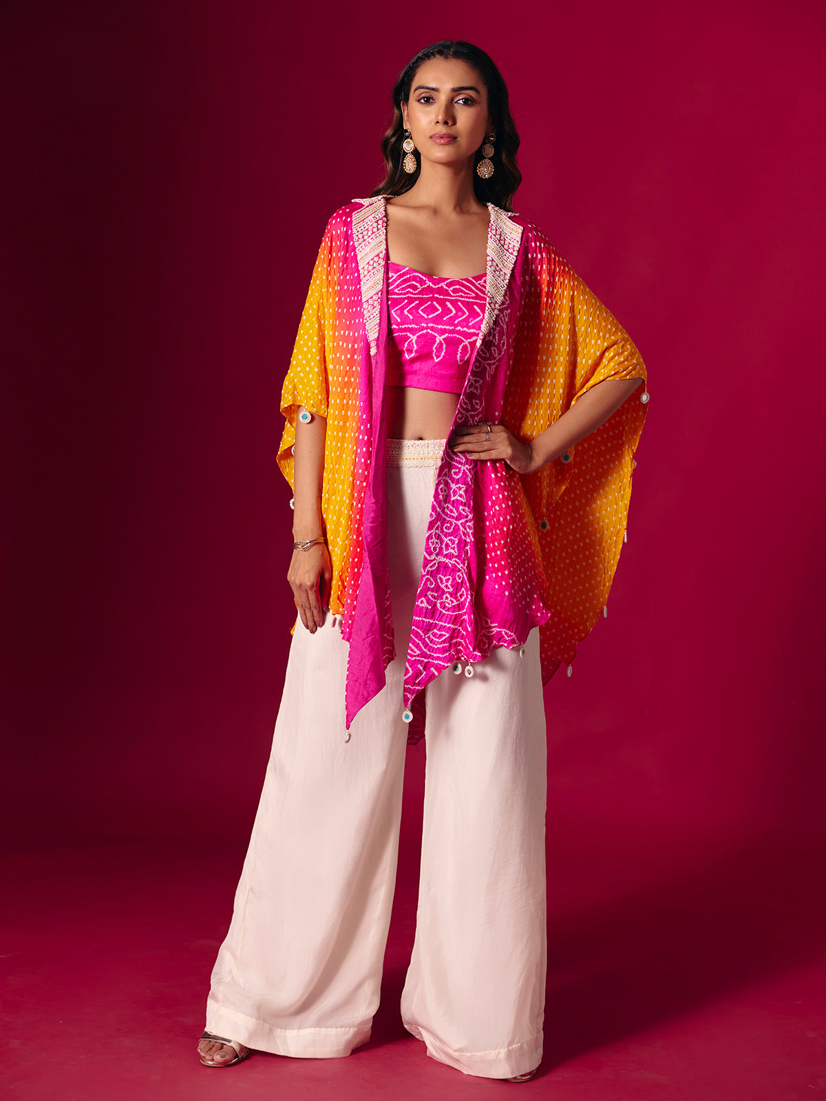 Rani silk designer palazzo suit with jacket