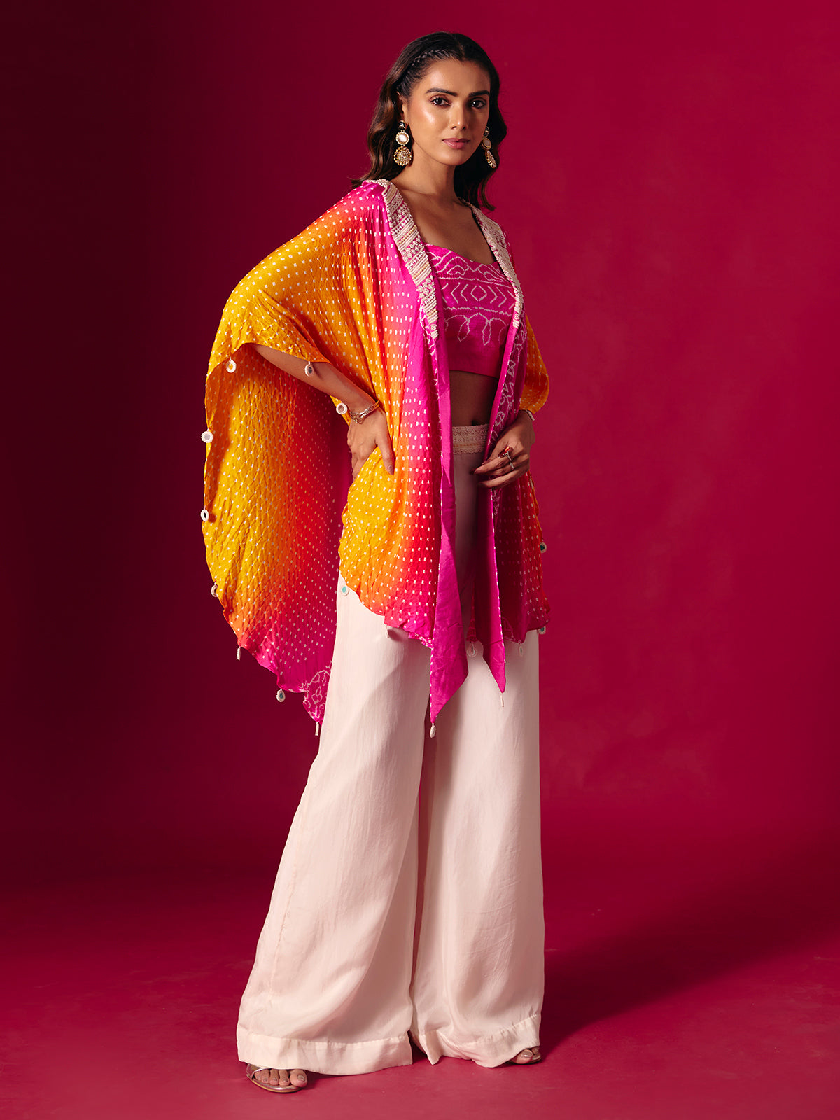 Rani silk designer palazzo suit with jacket