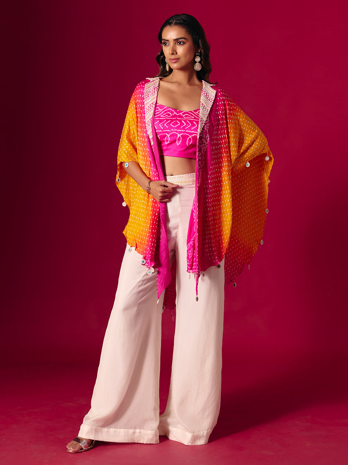 Rani silk designer palazzo suit with jacket