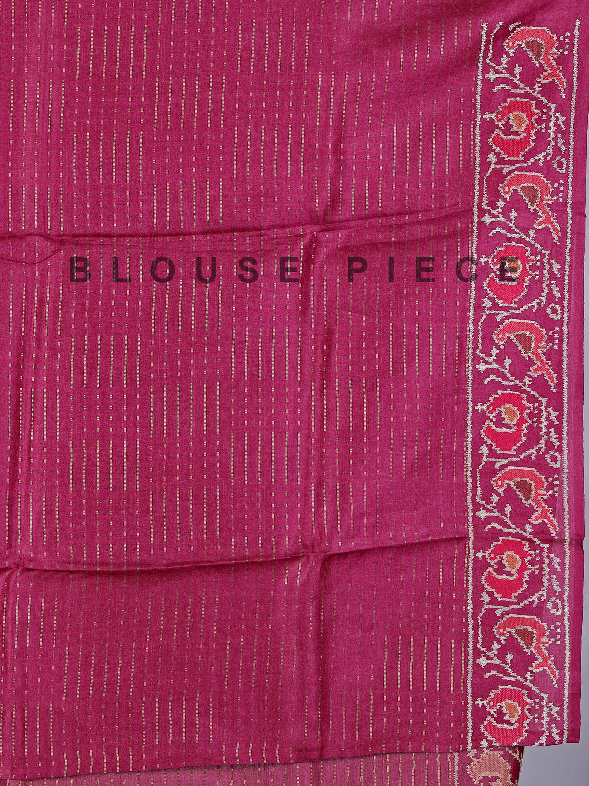 Maroon art tusser silk patola print border saree