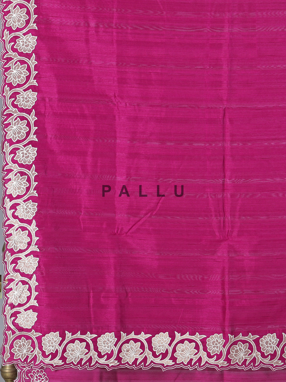 Magenta issue silk saree with cutwork border