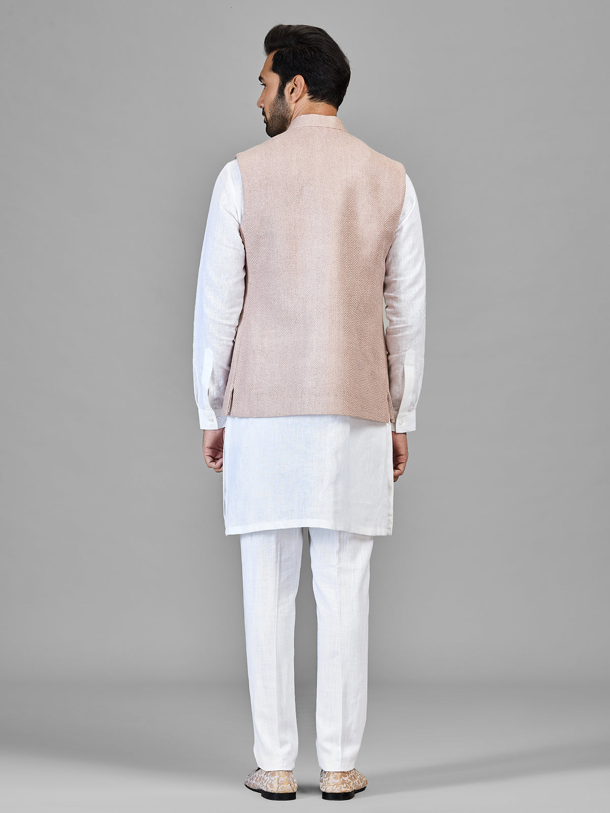 White reception wear waistcoat set