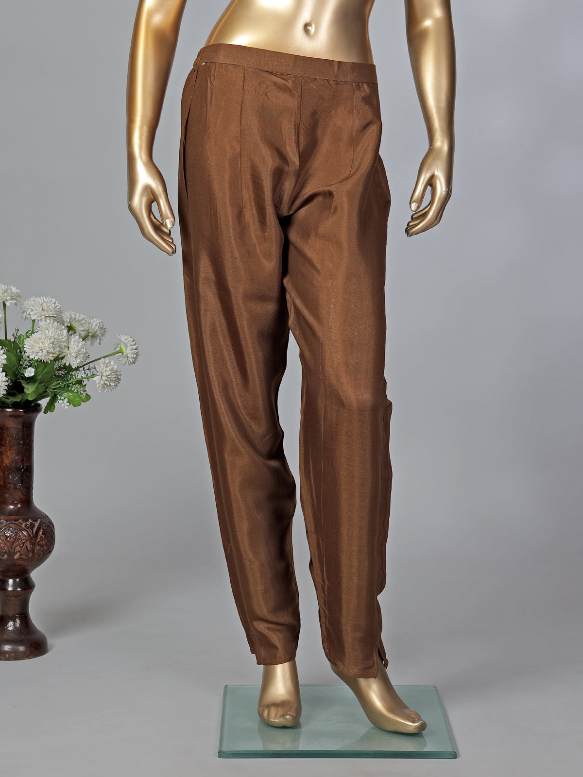 Brown brown tissue salwar suit with dupatta