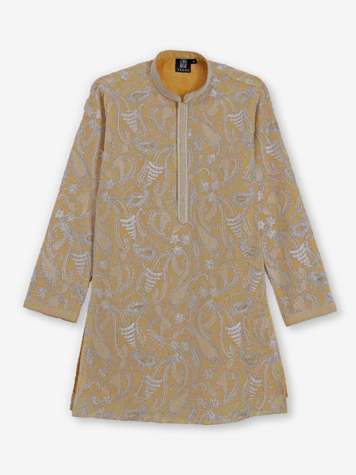 Beige georgette thread worked kurta suit