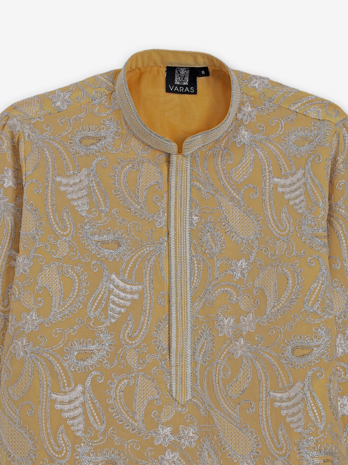 Beige georgette thread worked kurta suit