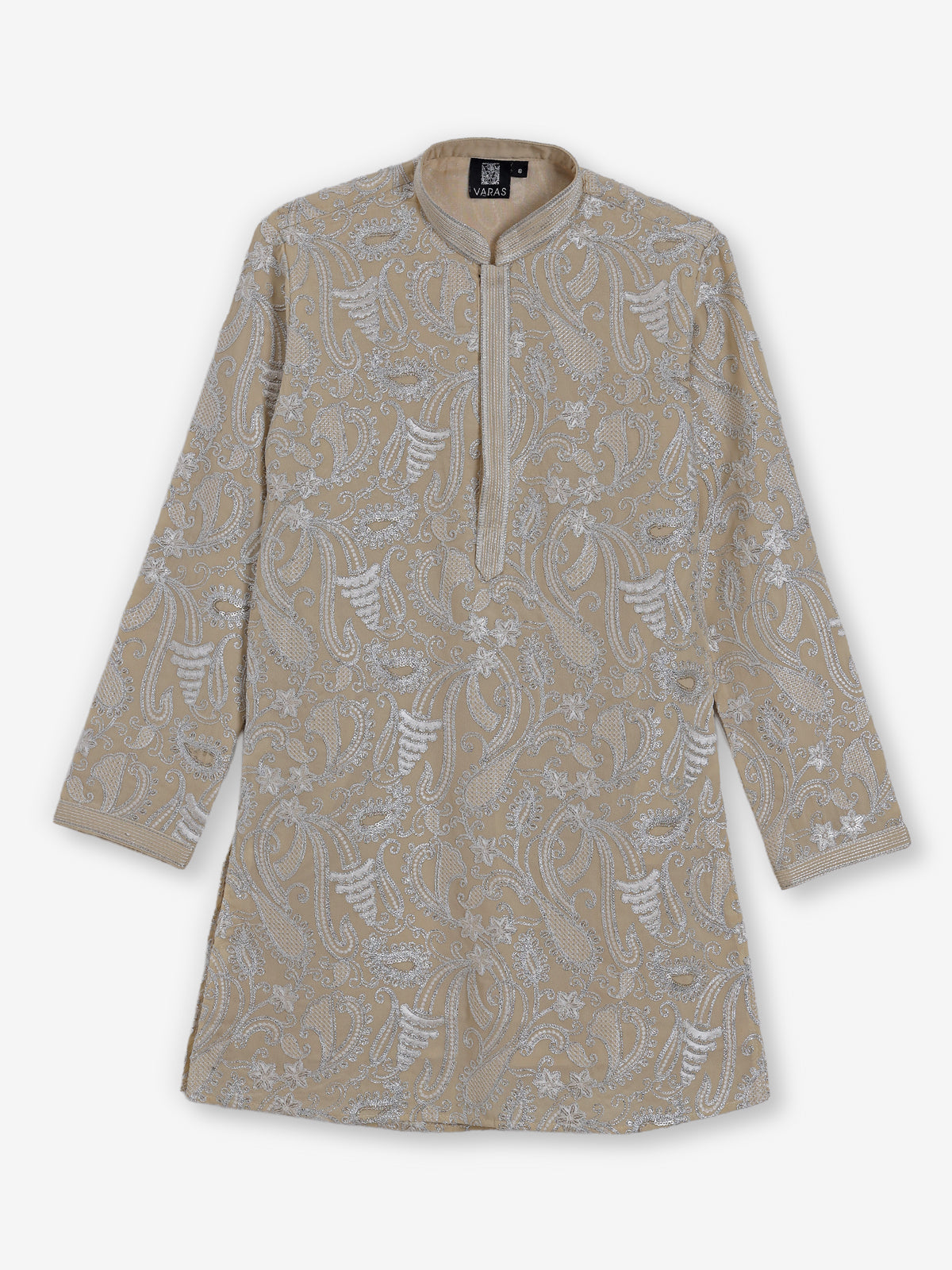 Dusty beige georgette kurta suit with thread work