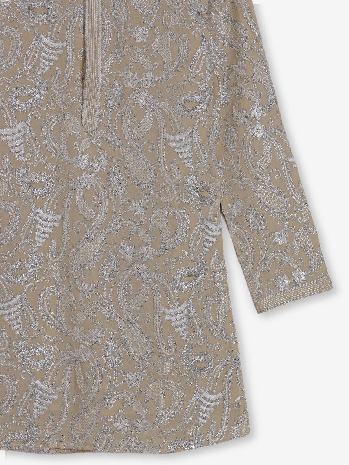 Dusty beige georgette kurta suit with thread work