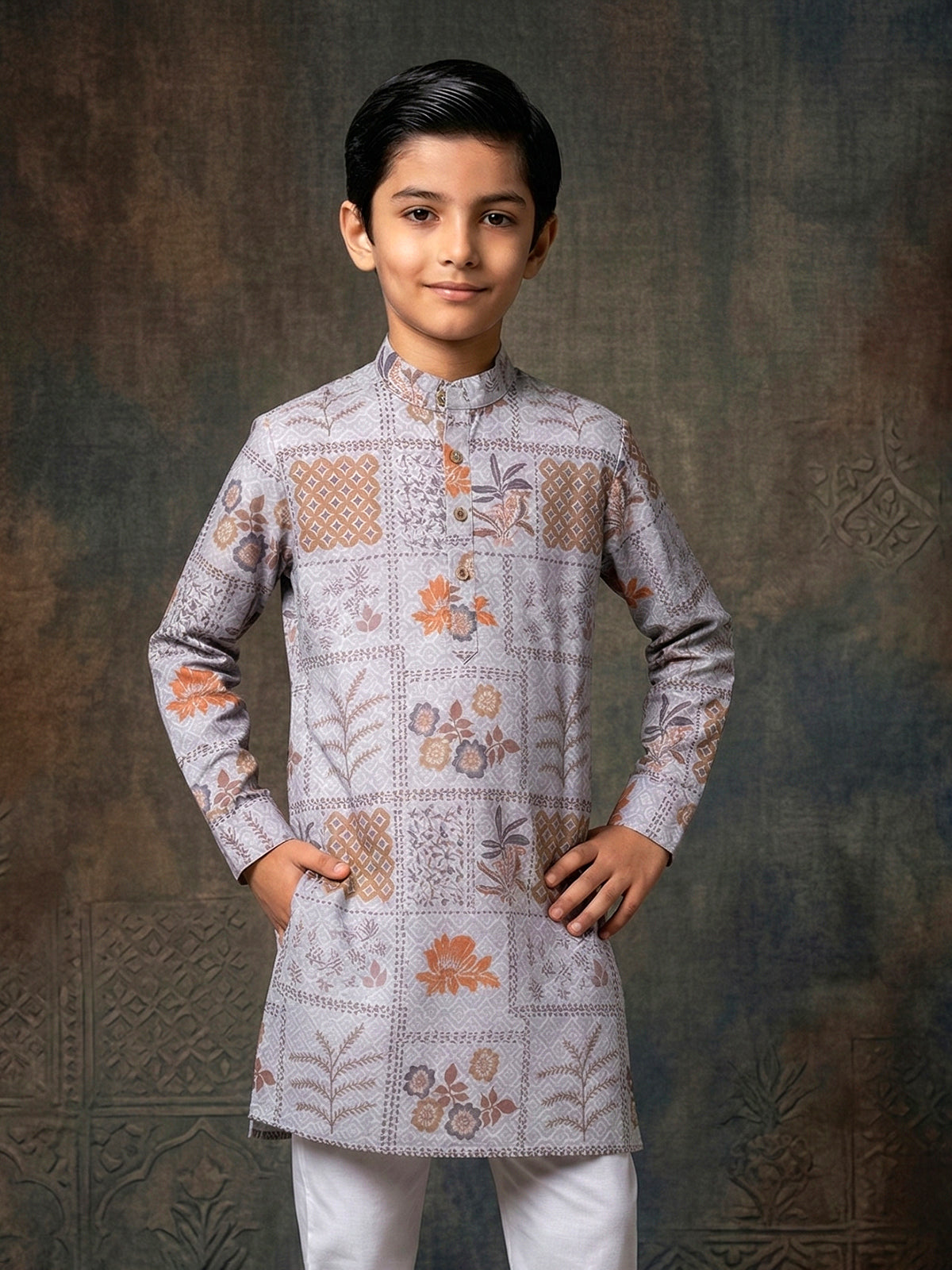 White cotton silk embroidery and sequins kurta