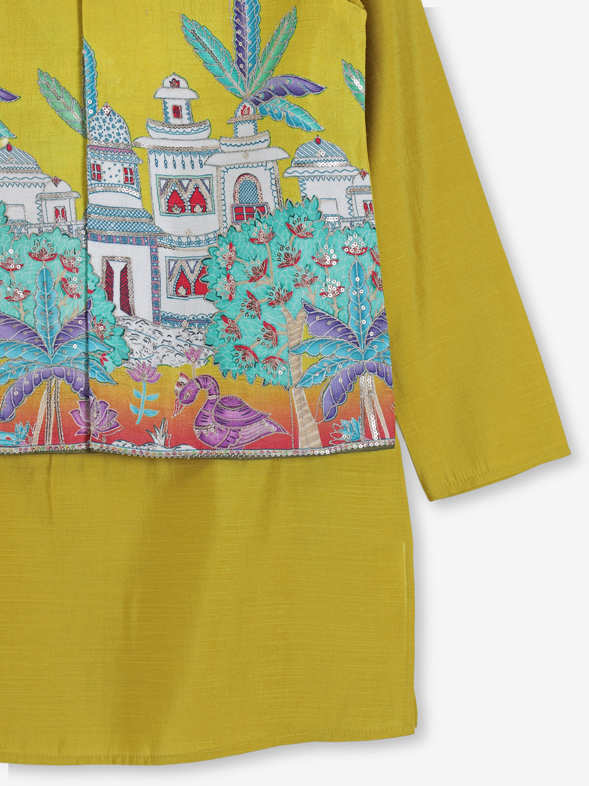Yellow silk waistcoat set for wedding celebration