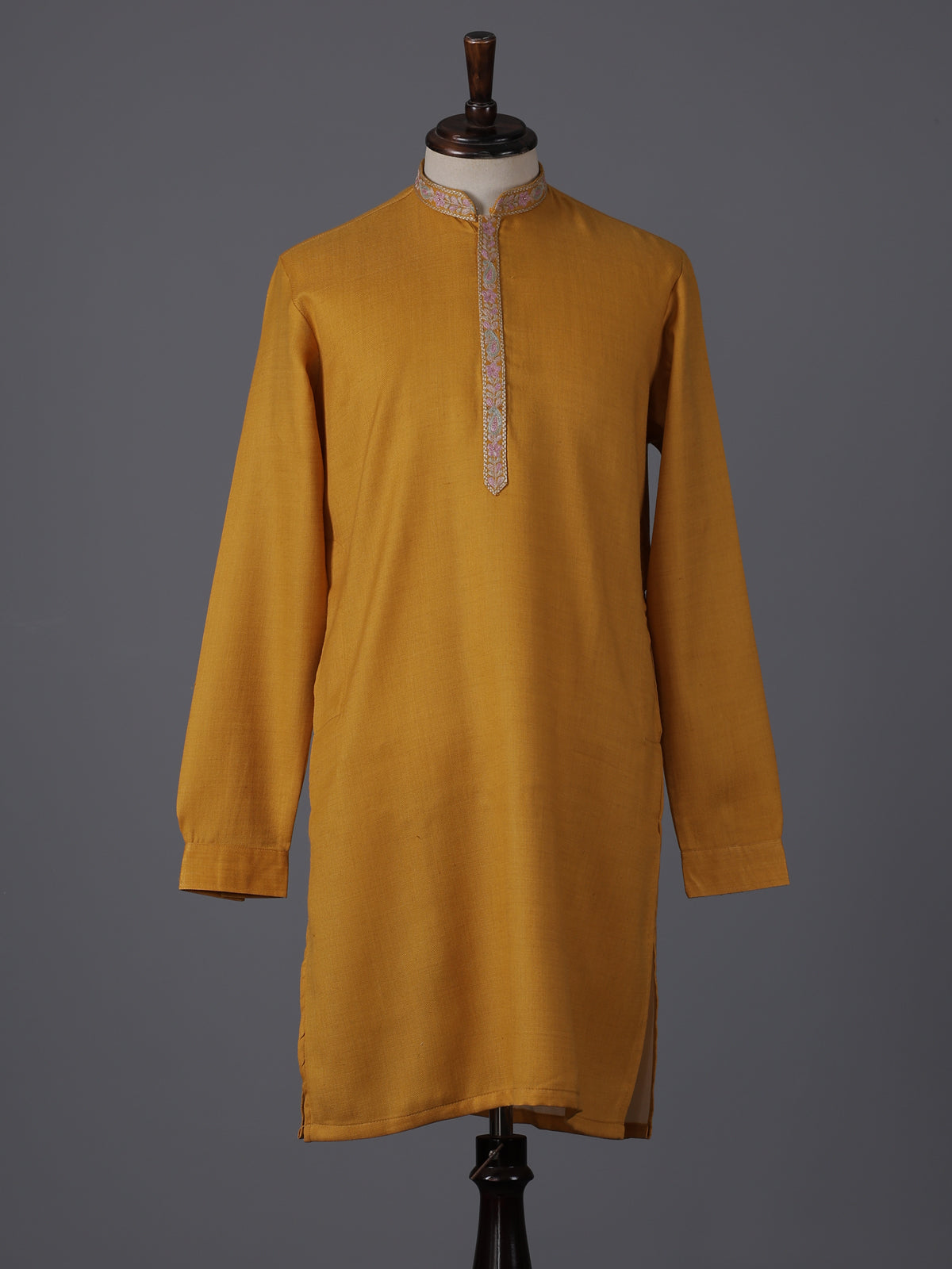 Mustard yellow cotton festive kurta suit with dupatta
