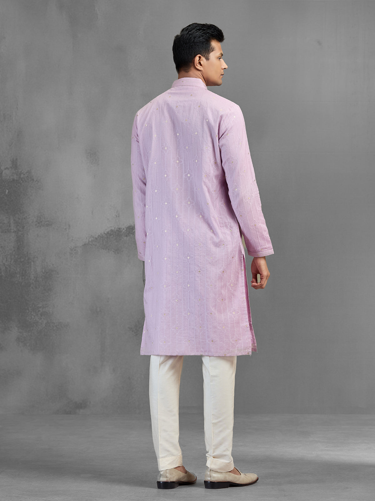 Light lavender festive embroidered elegant kurta suit