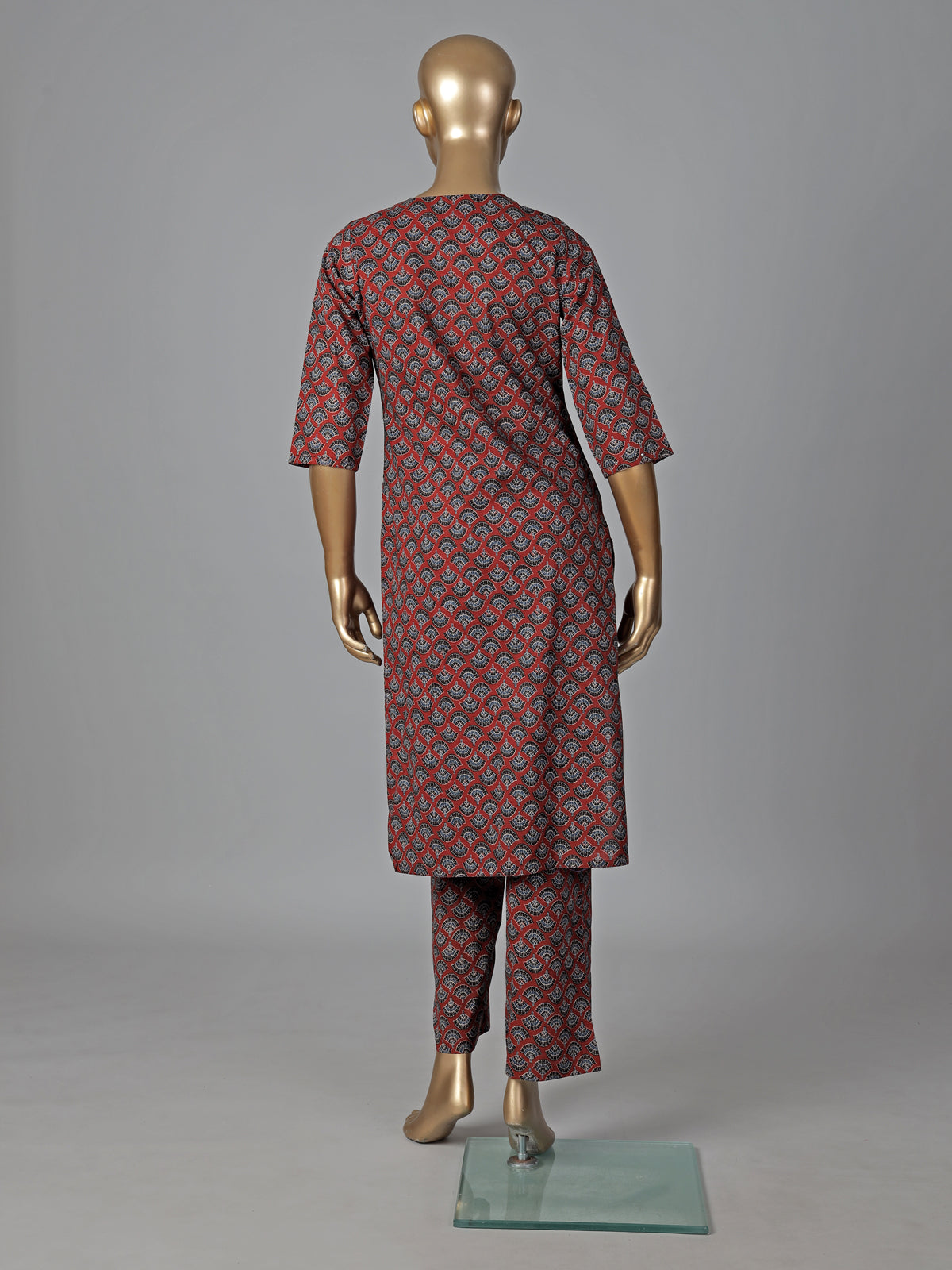 Maroon cotton printed kurti set casual ethnic charm