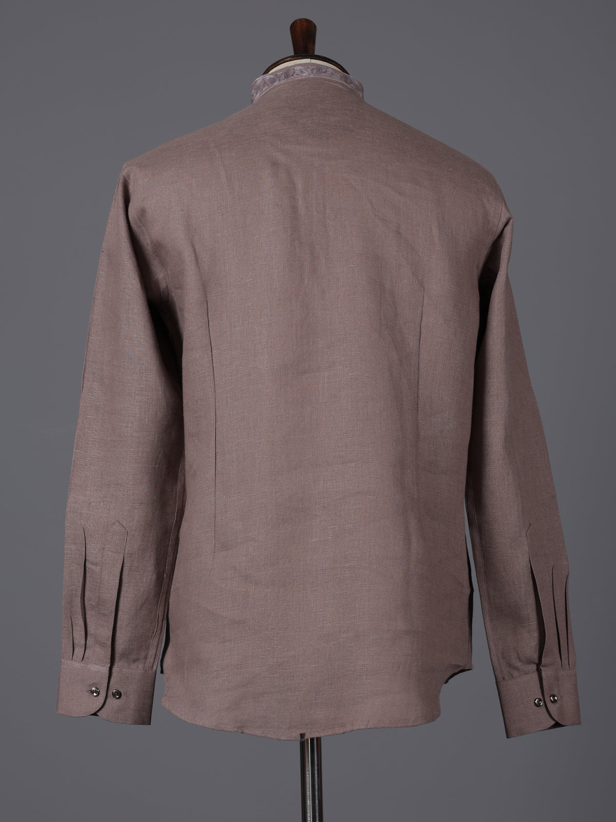 Dusty onion pink linen thread work pathani kurta
