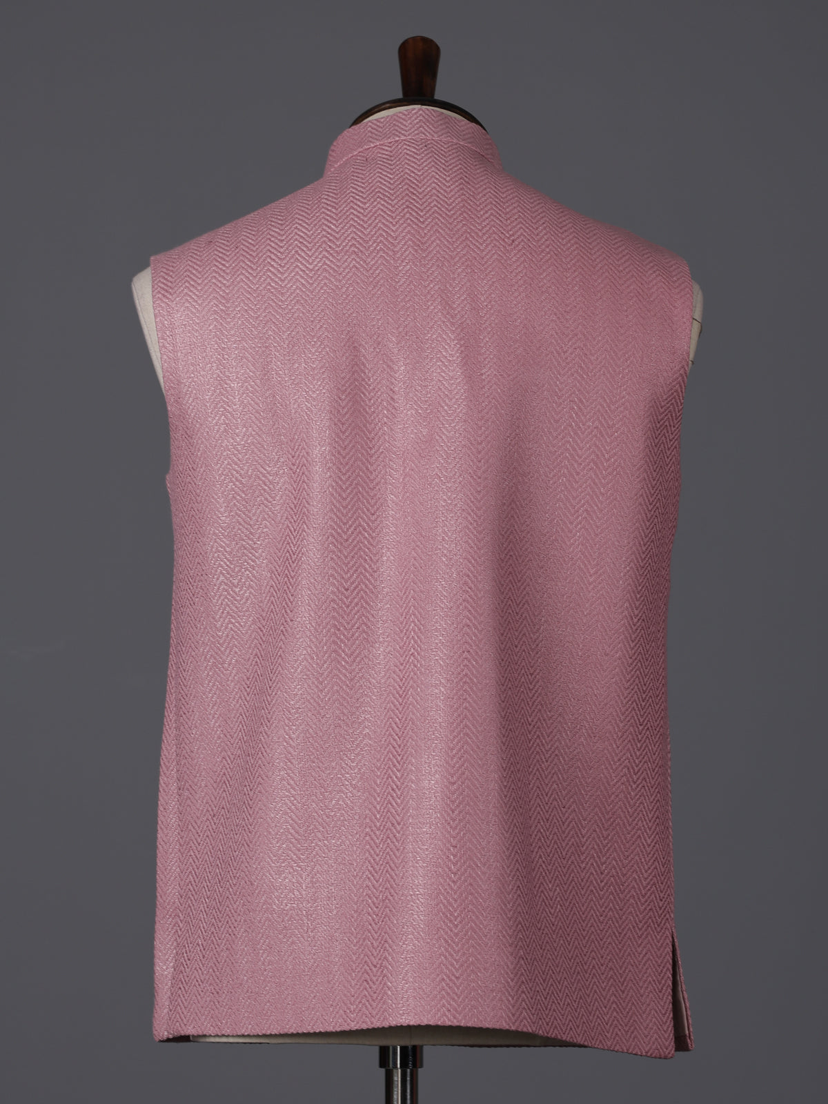 Onion pink cotton textured festive embellished waistcoat