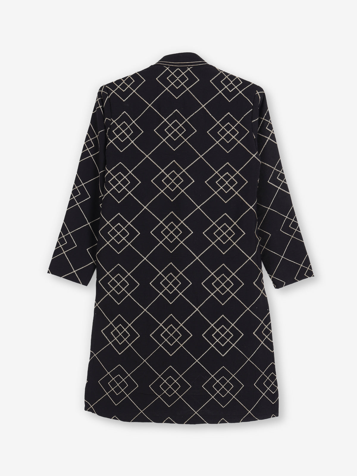 Black cotton thread work festive kurta suit