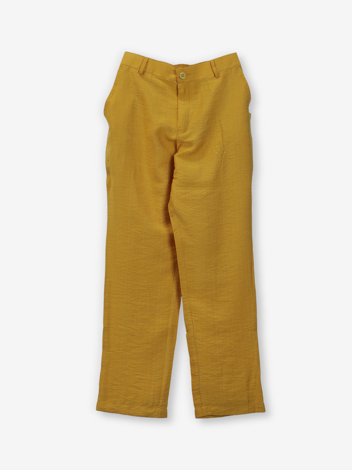 Mustard yellow silk waistcoat set for boys festive wear