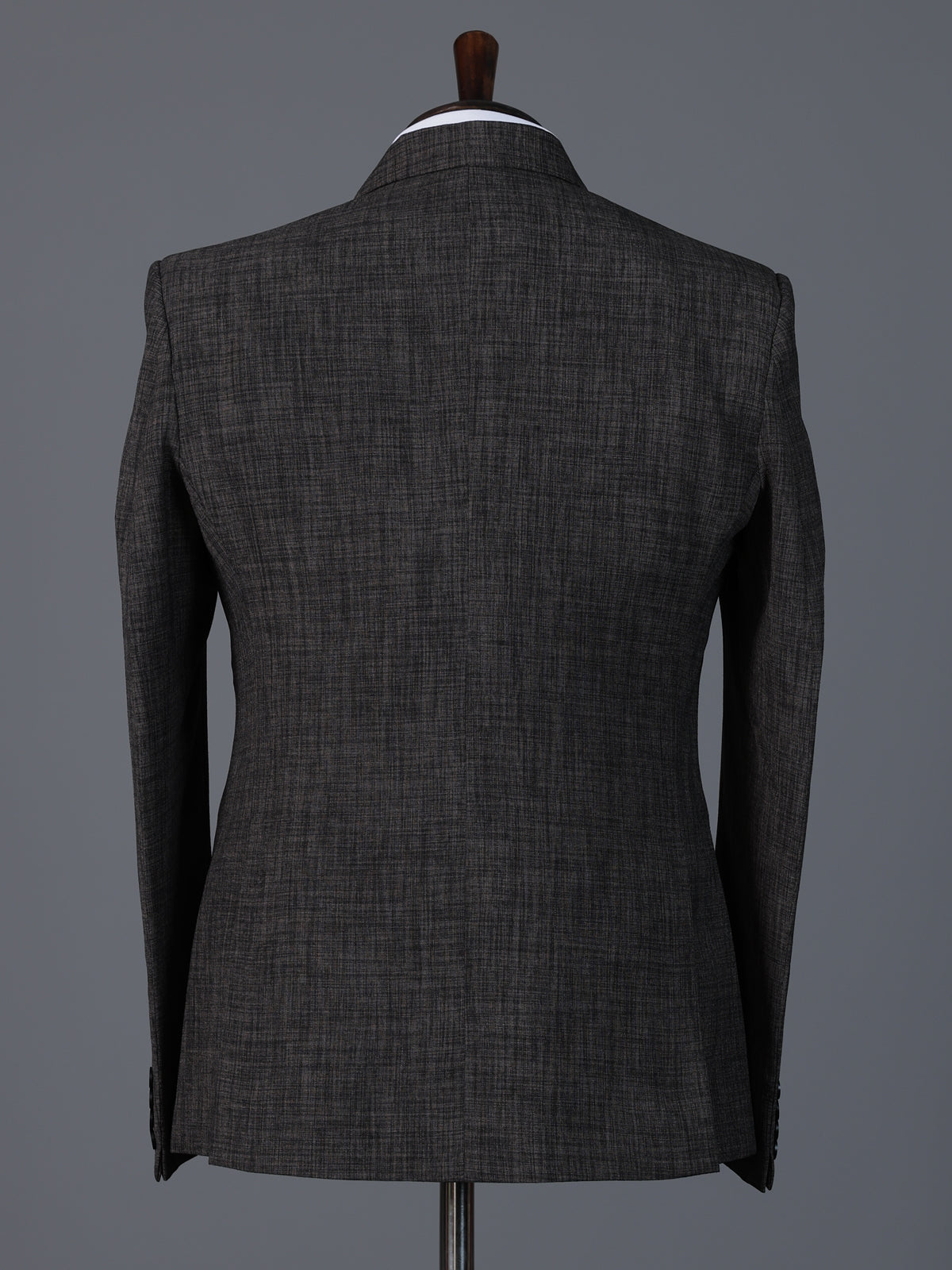 Charcoal black terry rayon classic two button blazer