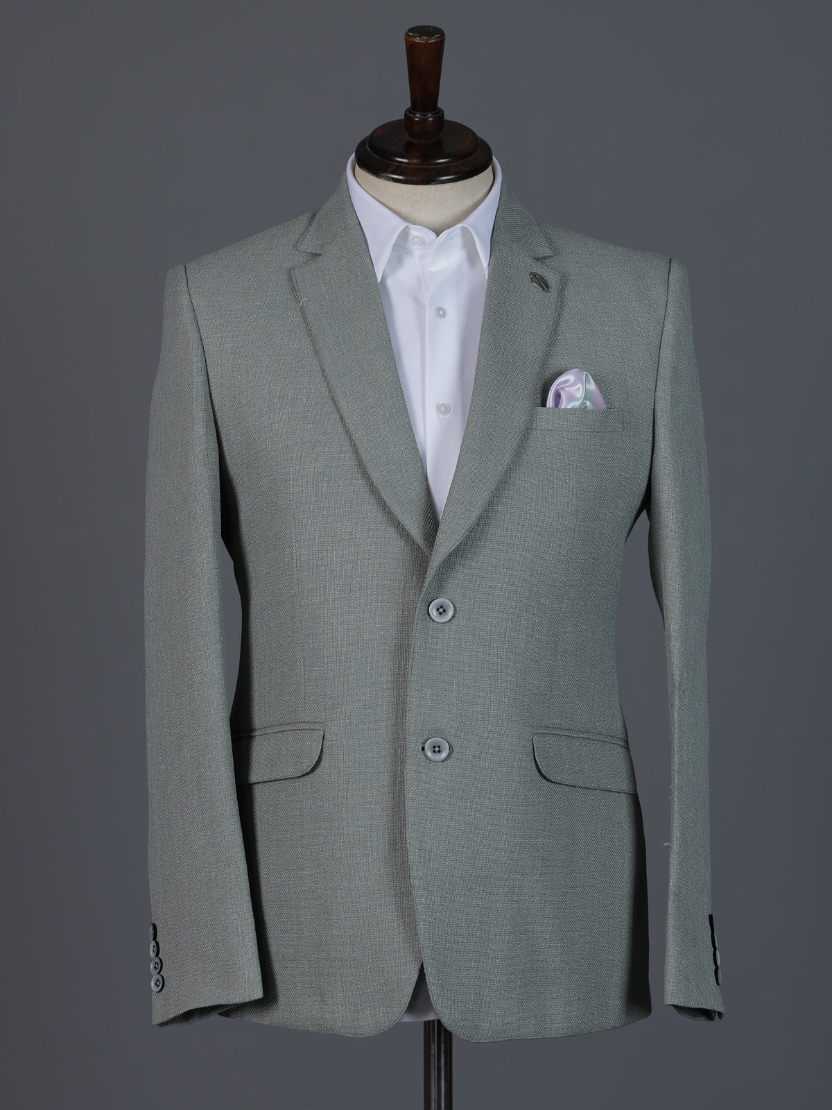 Pista green solid juth fabric festive blazer