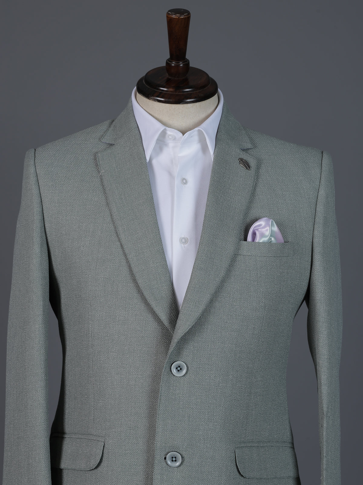 Pista green solid juth fabric festive blazer