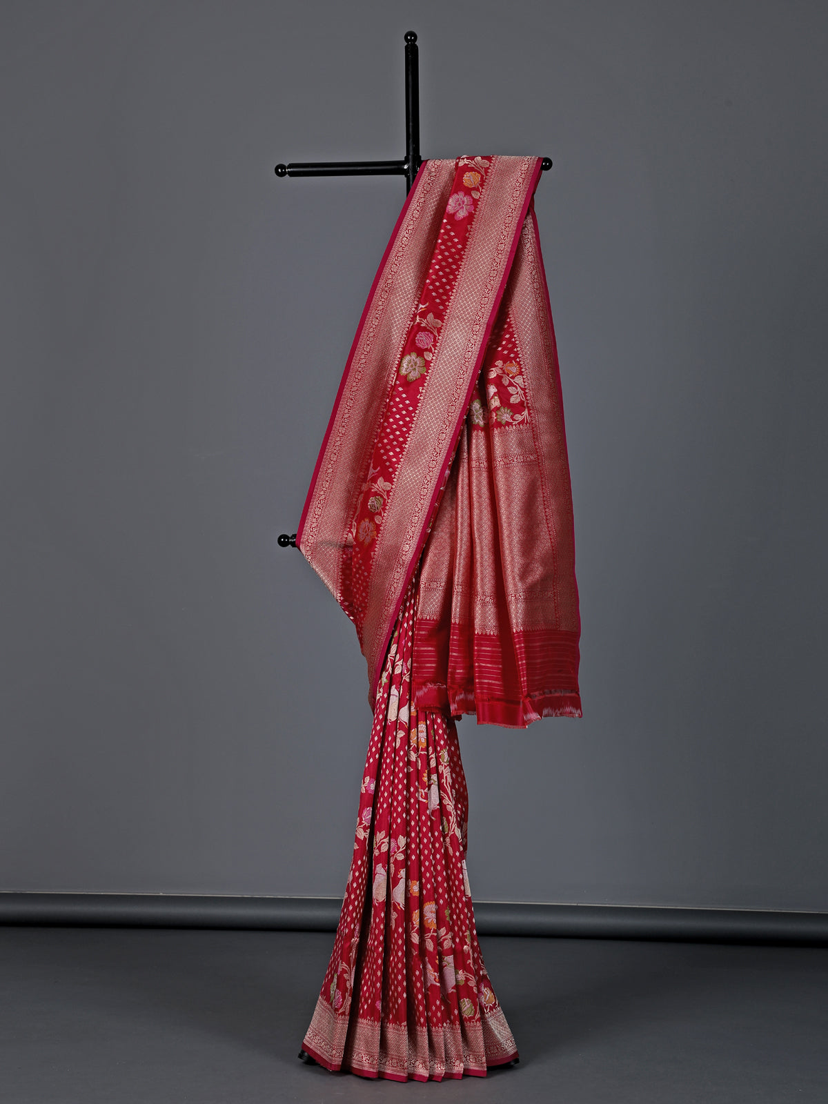 Red pure banarasi silk zari woven wedding festive saree