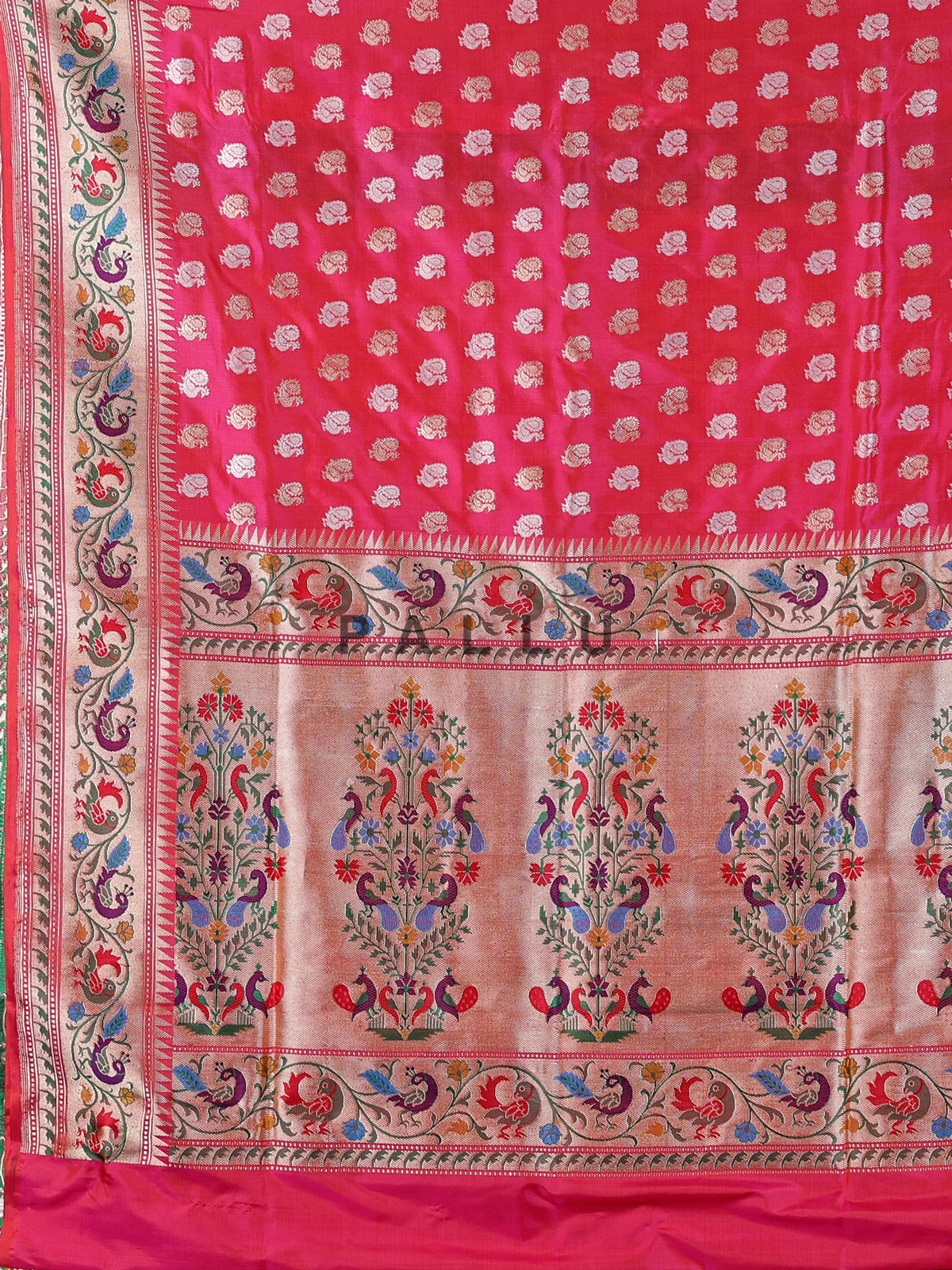 Vibrant rani pink pure banarasi silk grand festive saree
