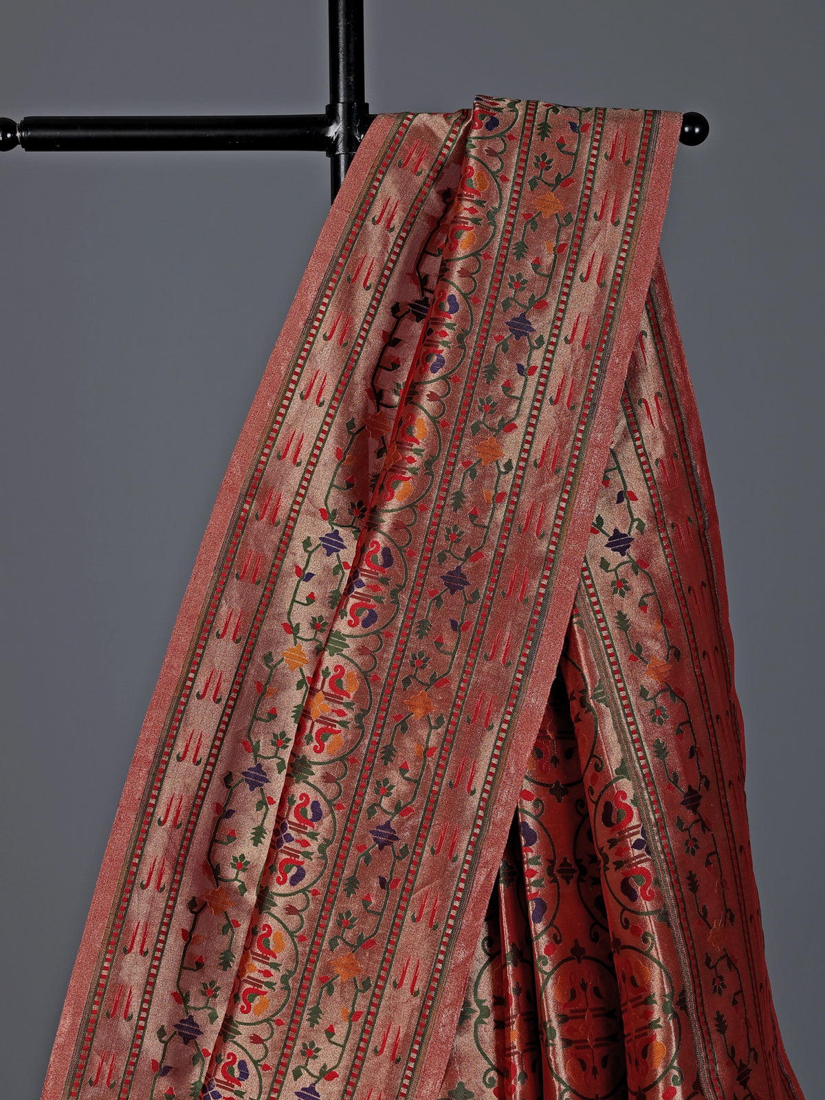 Red pure banarasi silk traditional zari festive saree