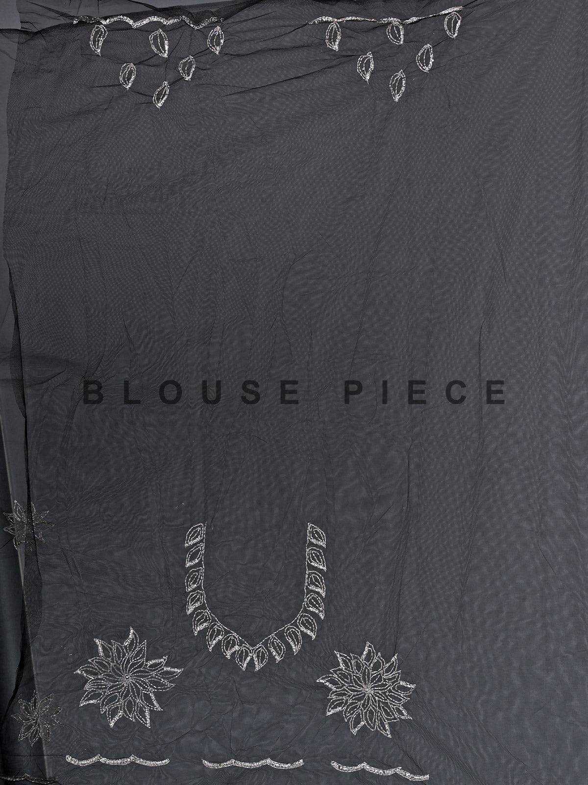 Black net cutdana embellished party wear saree