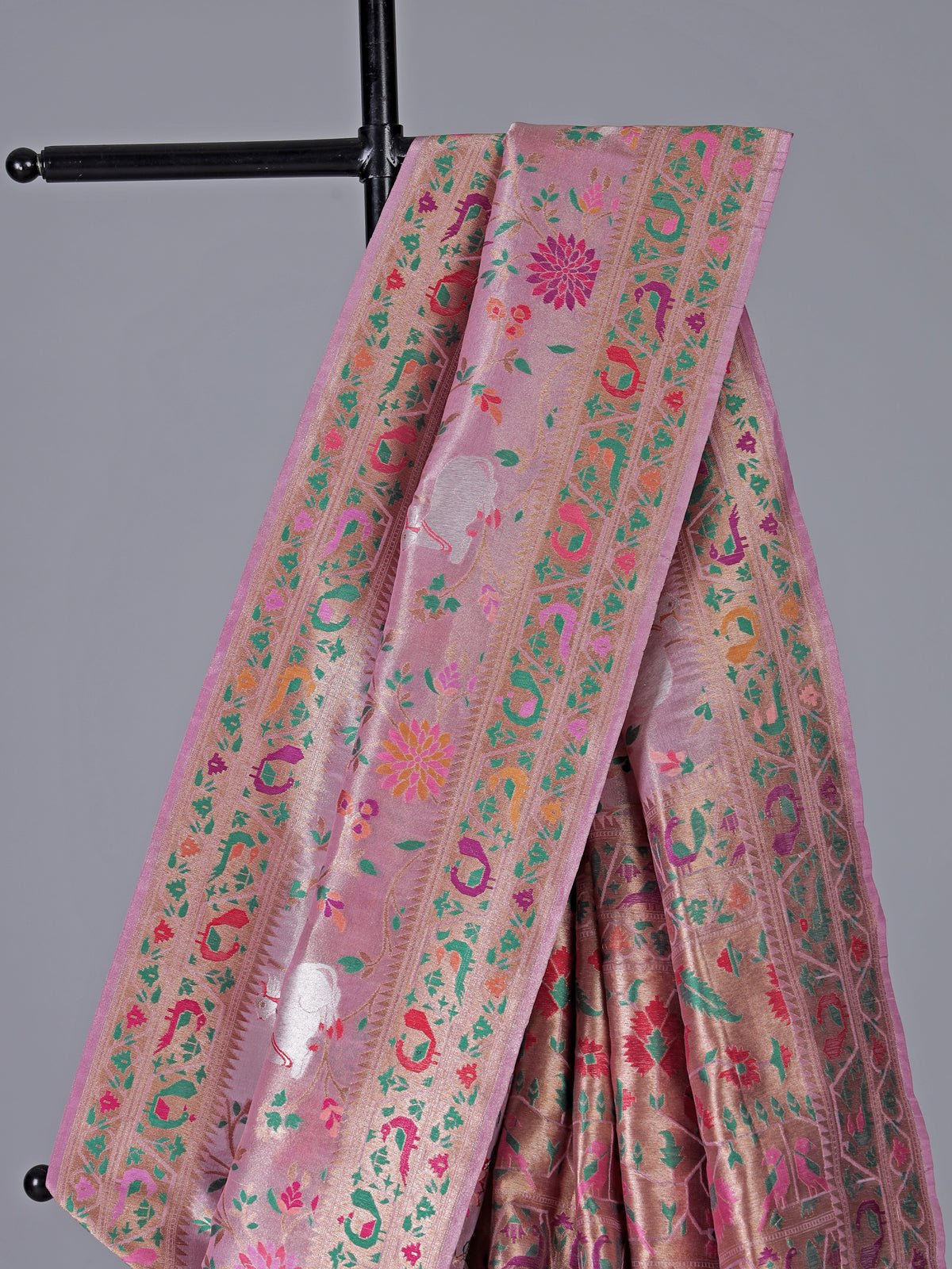 Pink pure banarasi silk saree for wedding wear