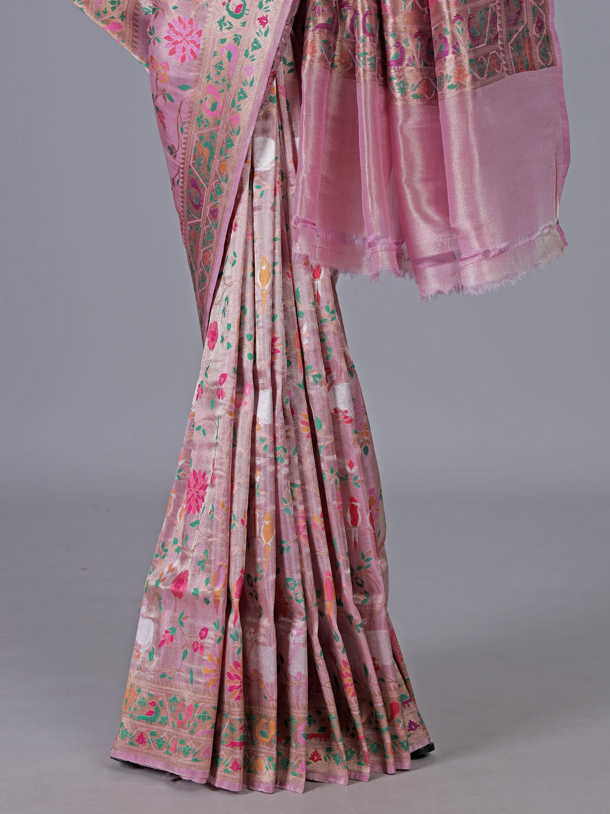 Pink pure banarasi silk saree for wedding wear
