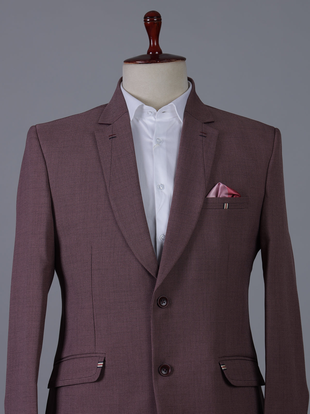Stylish light wine terry rayon party blazer