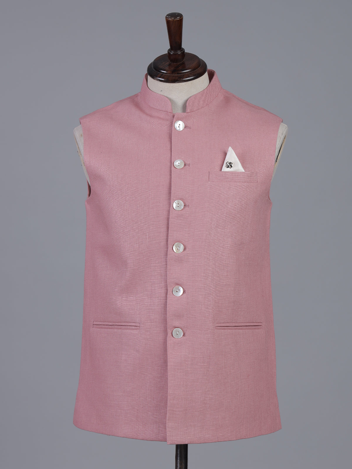 Pink fresh cotton linen waistcoat