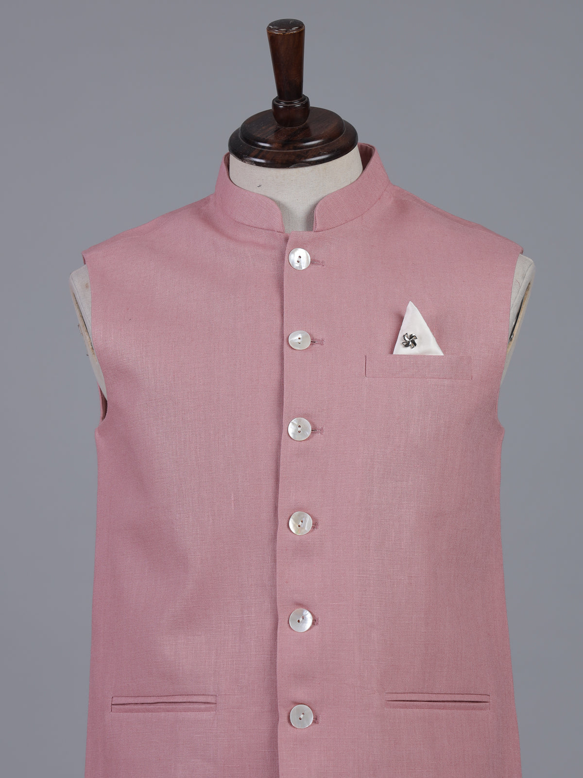 Pink fresh cotton linen waistcoat