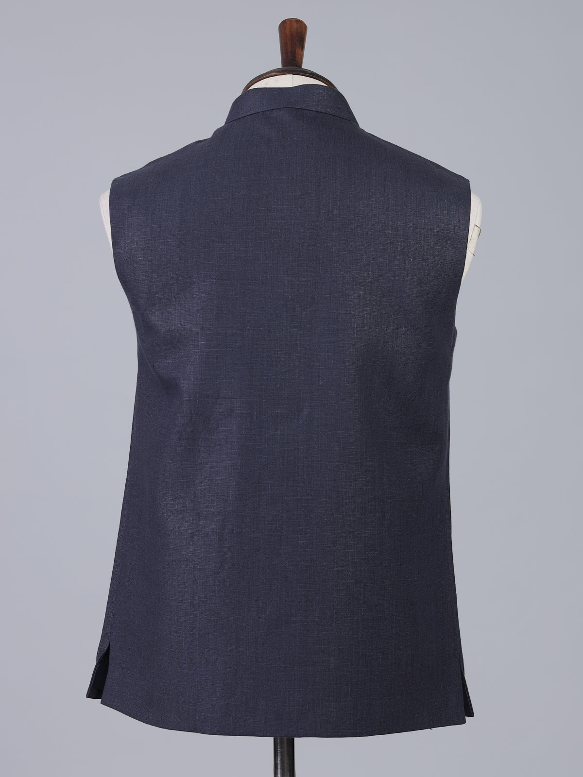 Navy blue rich cotton linen waistcoat