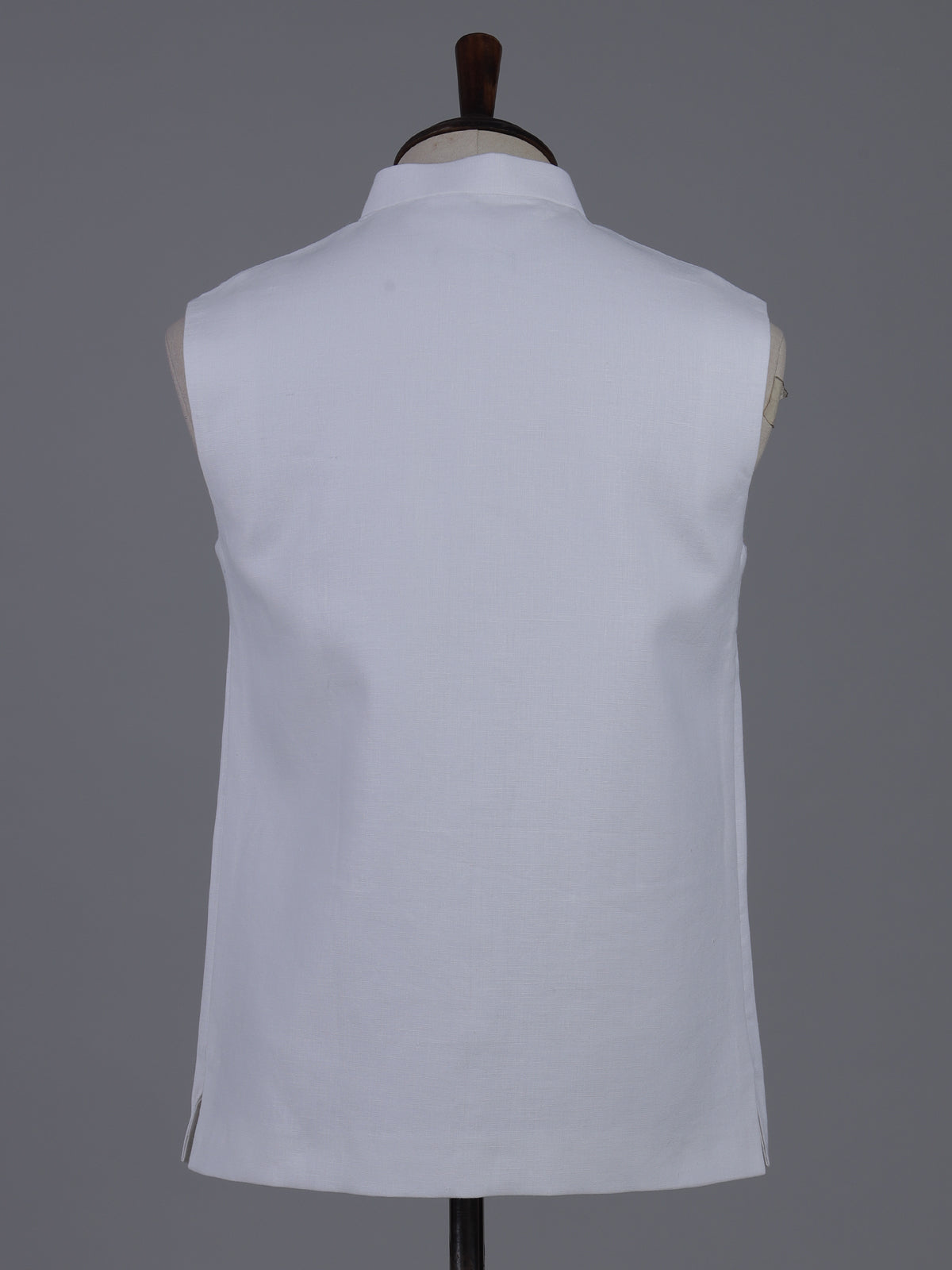 White crisp cotton linen waistcoat