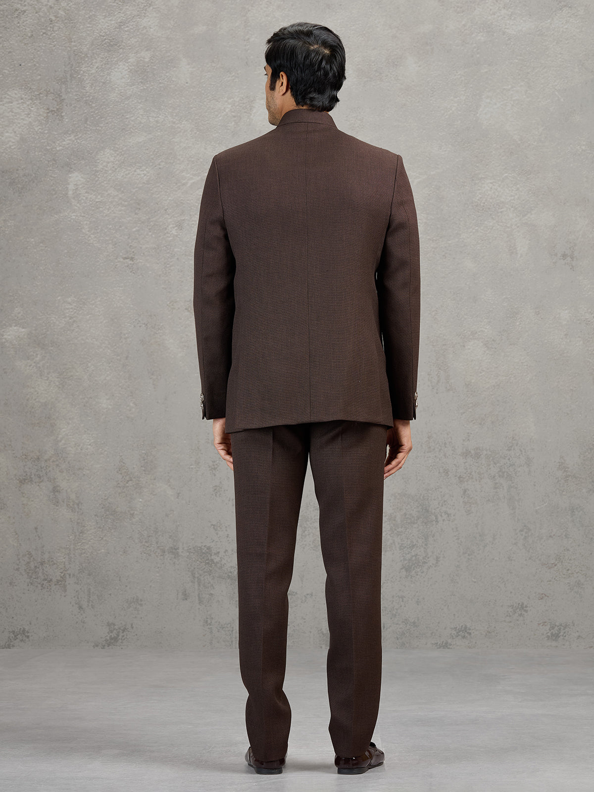 Brown terry rayon jodhpuri suit for wedding wear