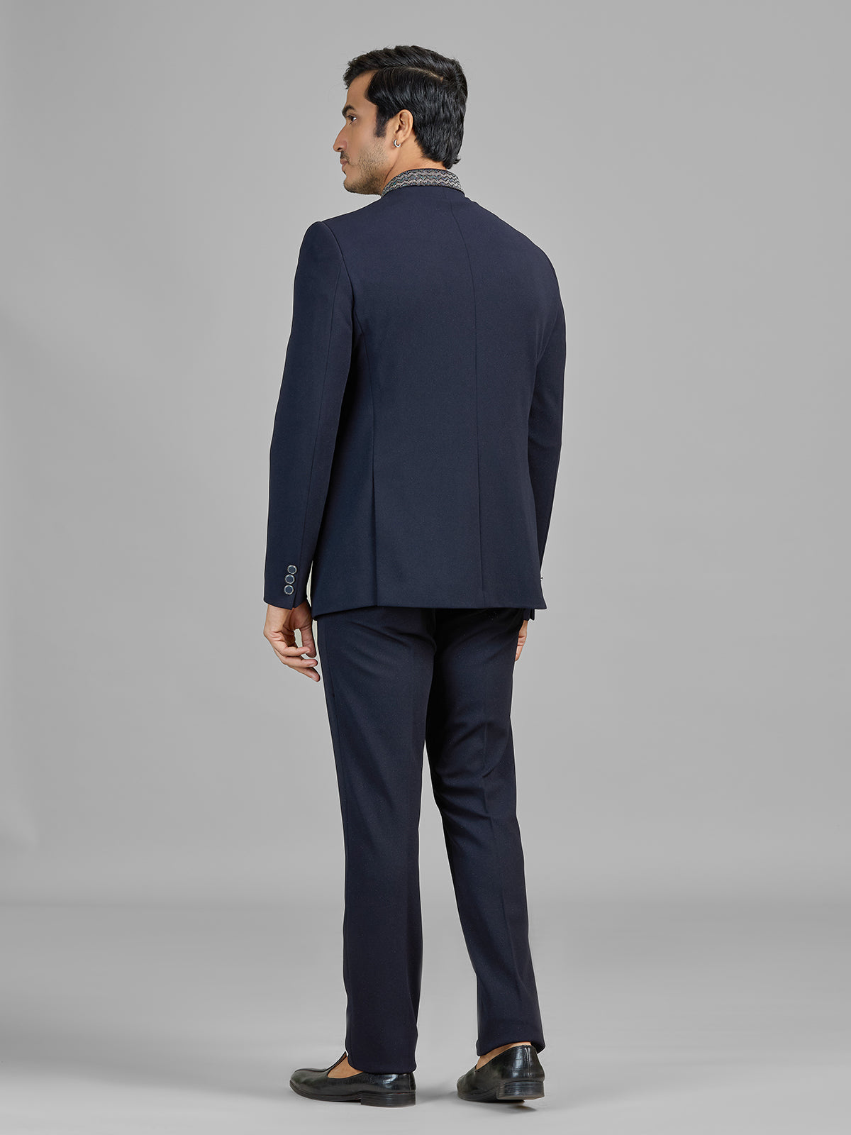 Navy wedding wear terry rayon jodhpuri suit for men