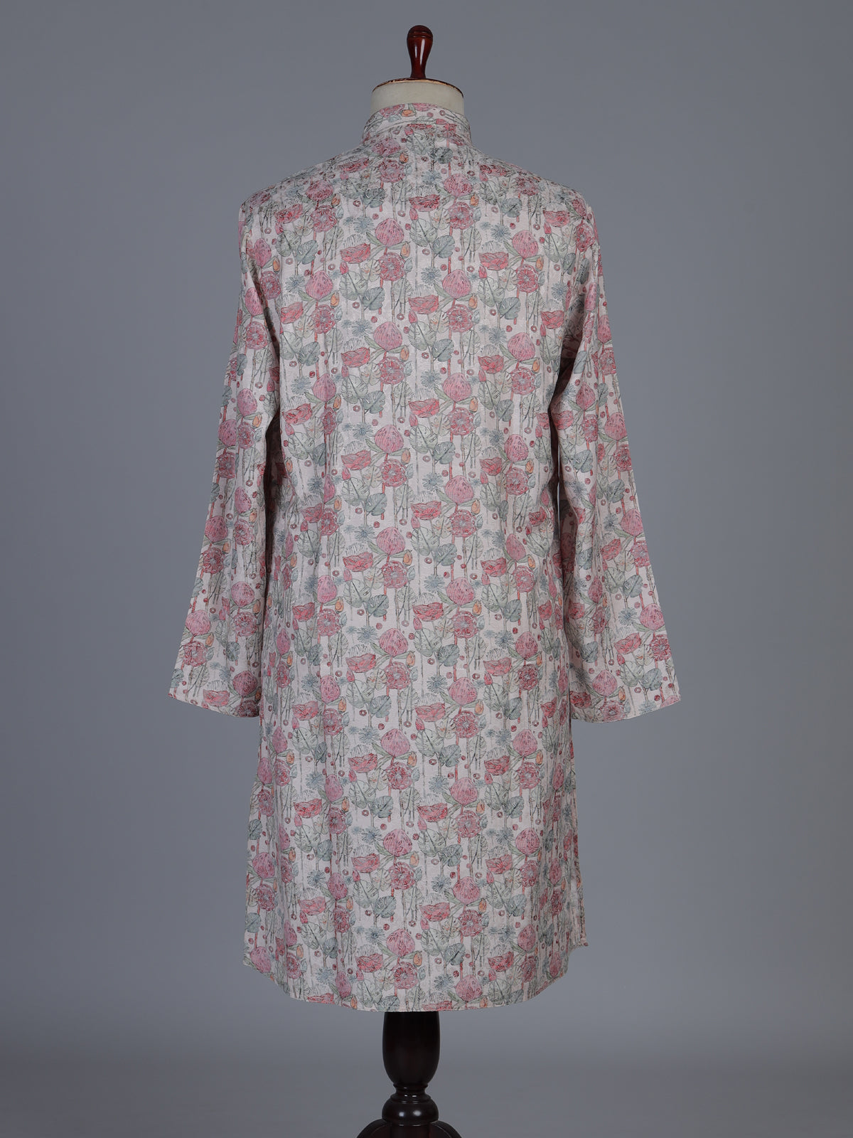 Off white floral silk festive kurta suit for men