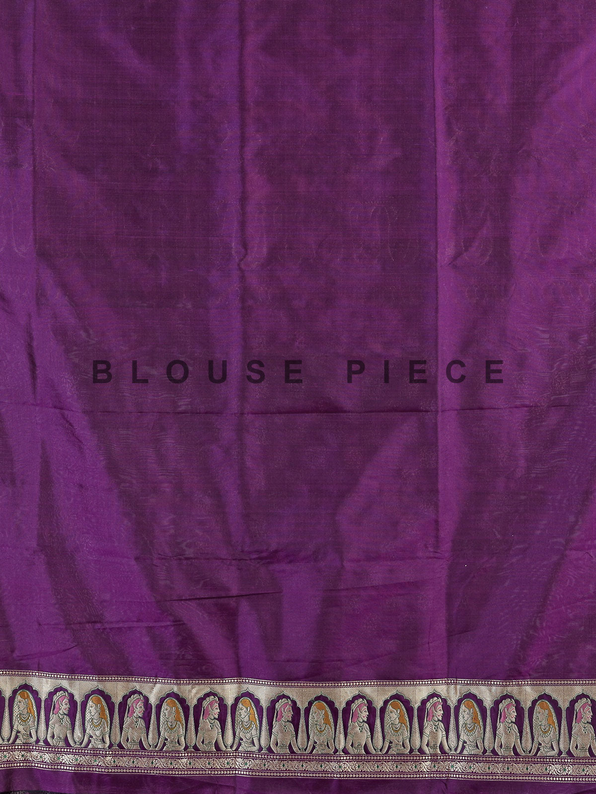 Purple banarasi silk saree with textured zari border