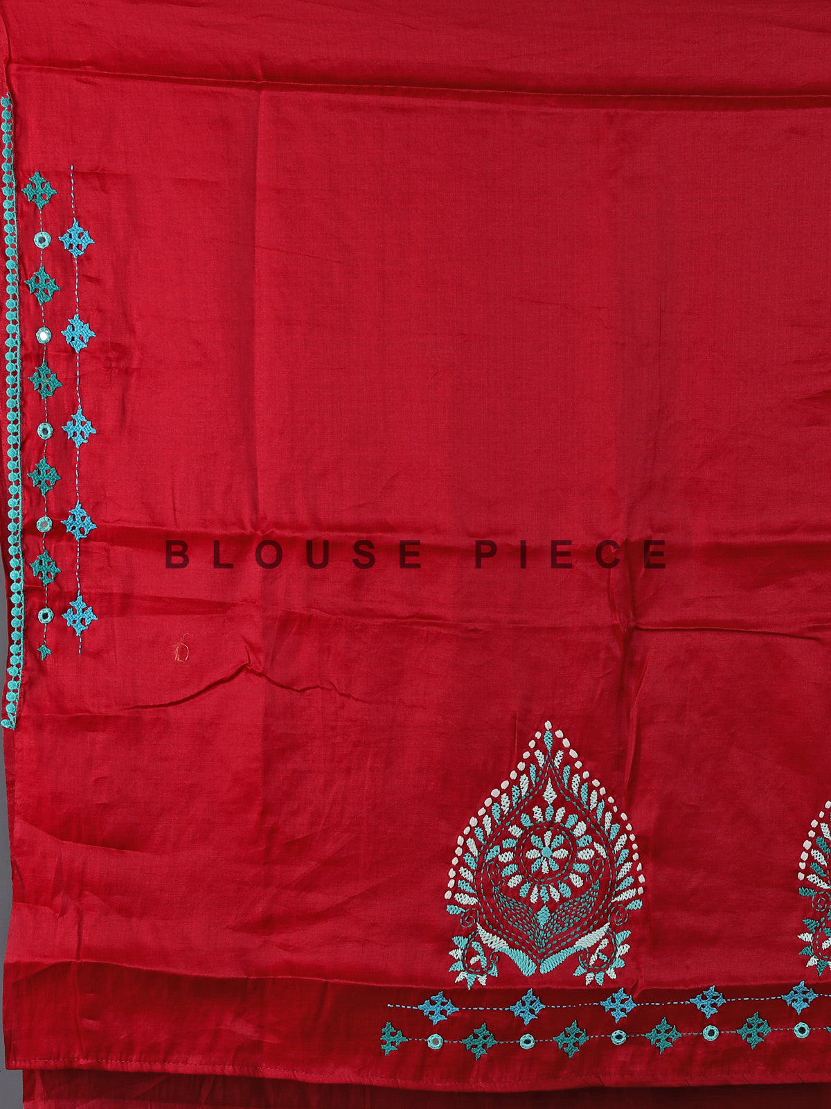 Maroon semi cotton saree with aabla work