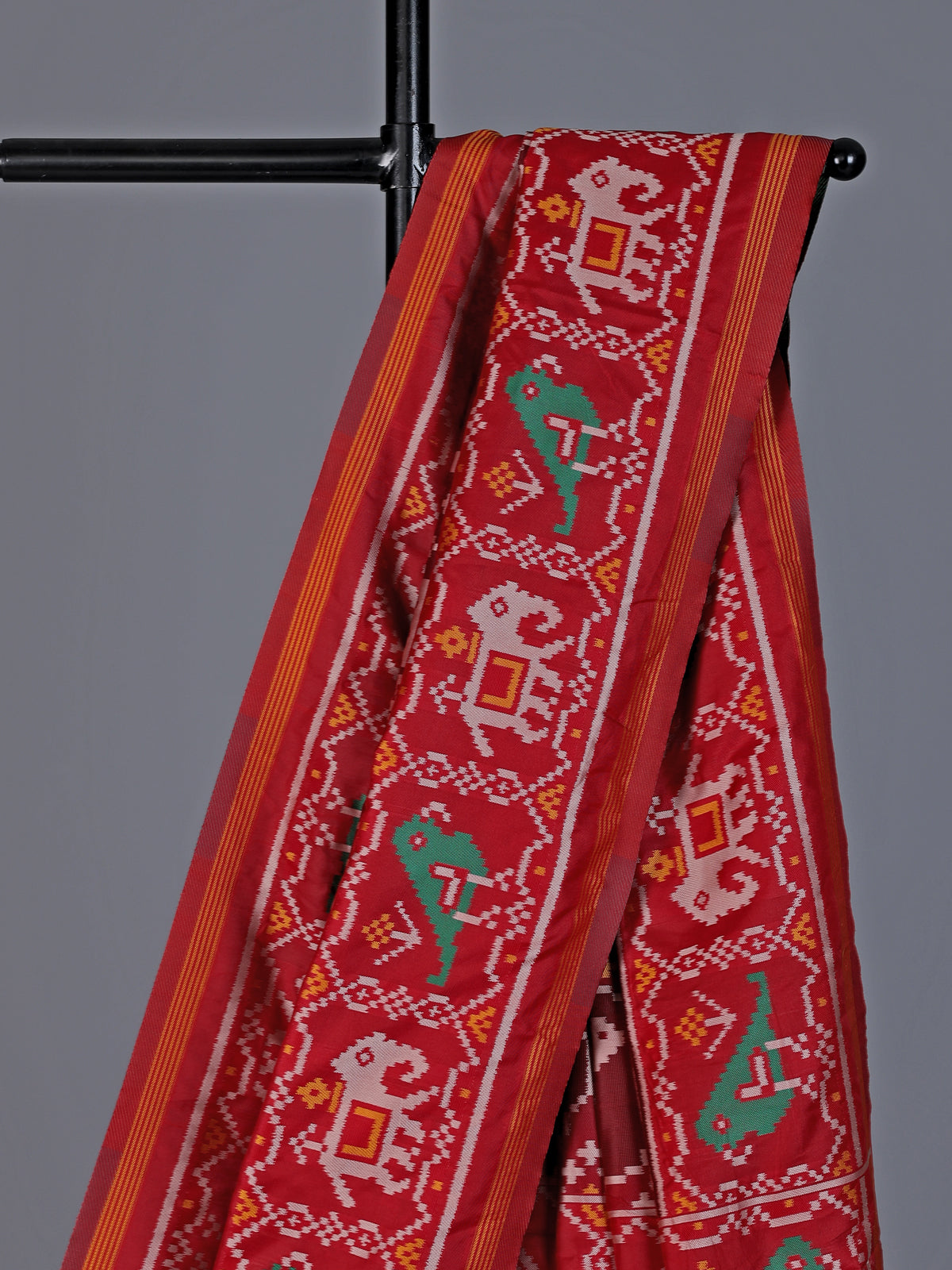 Wine patola silk saree with elegant zari pallu