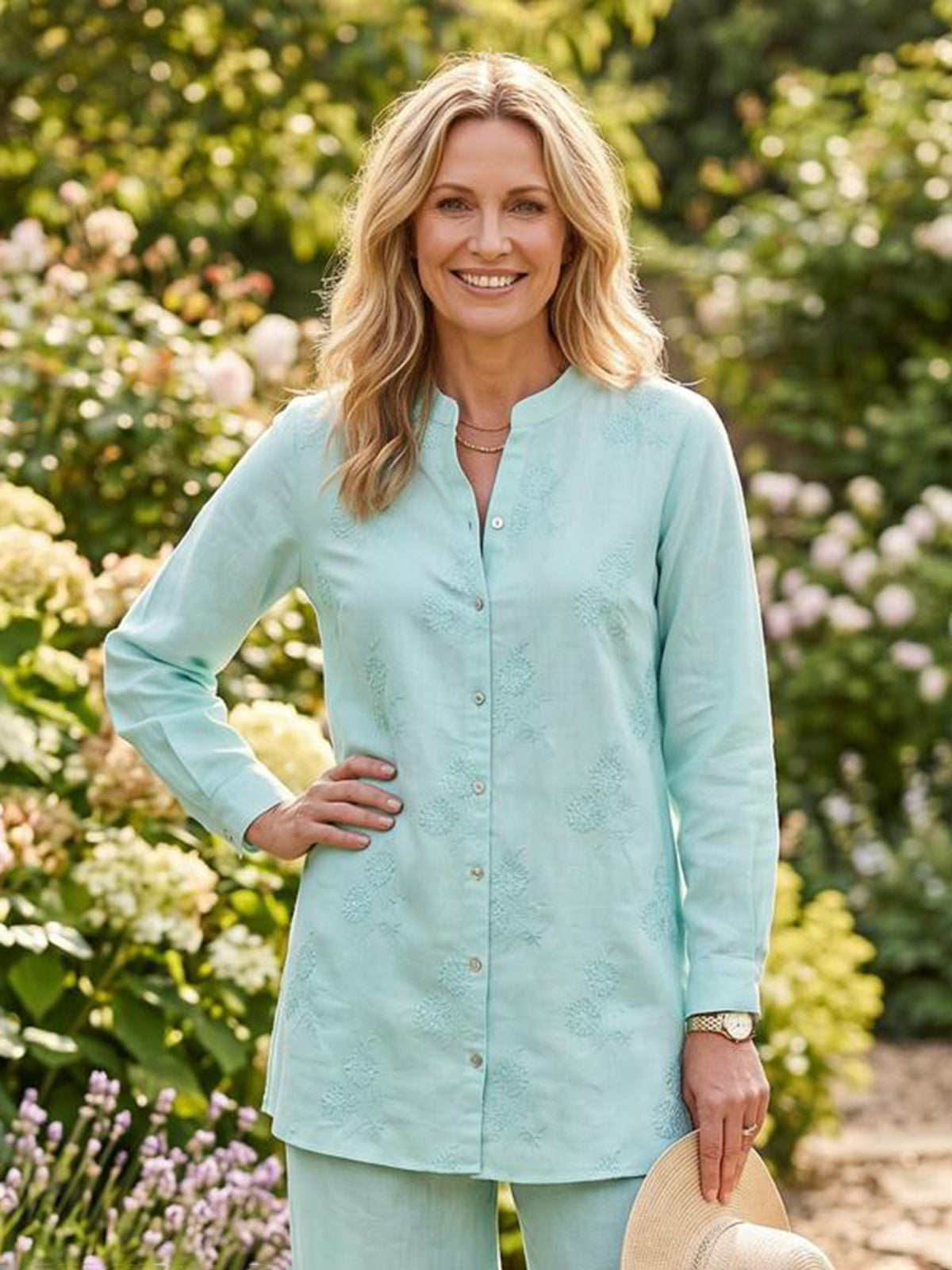 Sky blue linen cotton co ord set for everyday elegance