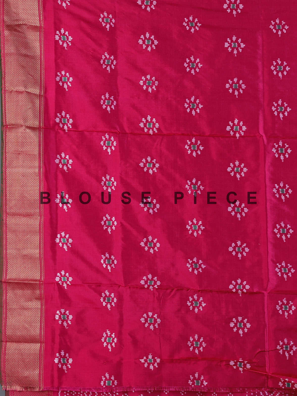 Rani pink pure hyderabadi patola silk saree with zari border